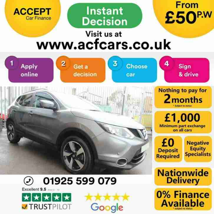 2016 GREY NISSAN QASHQAI 1.6 DCI 130 N CONNECTA XTRONIC CAR FINANCE FR £50 PW