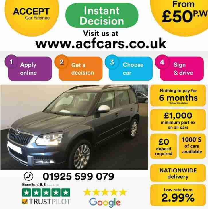 2016 GREY SKODA YETI OUTDOOR 1.2 TSI 110 SE DSG AUTO ESTATE CAR FINANCE FR £50PW