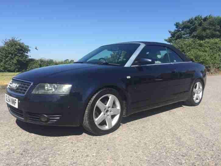 AUDI A4 3.0 QUATTRO CABRIOLET (V6 PETROL) 2005(54) 1 YEAR MOT 110K BLUE