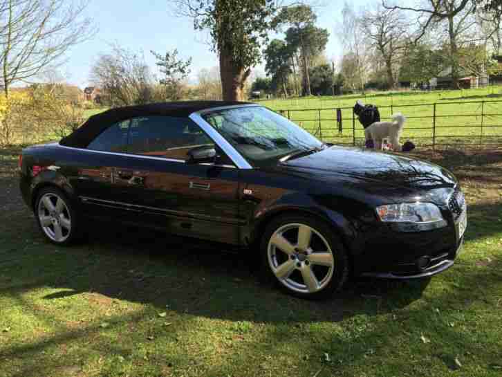 AUDI A4 CONVERTIBLE S LINE TDI BLACK 07 LOW MILEAGE