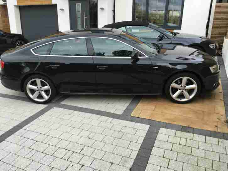 Audi A5 Sportback Black Manual S line Leather Sat Nav Parking sensors 57k FSH