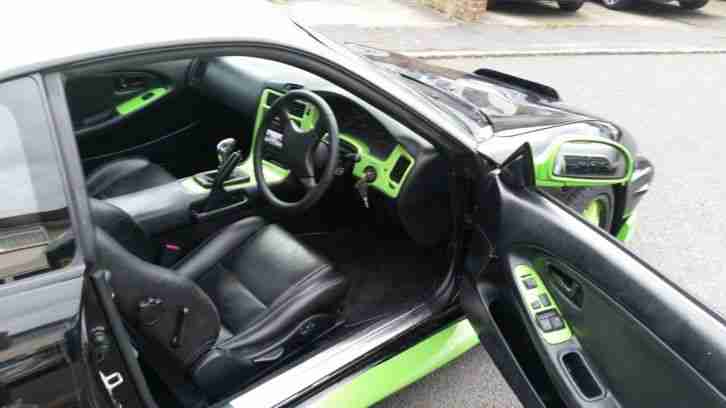 BLACK GREEN TOYOTA MR2 JAPANESE IMPORT SPORTS CAR WITH BODY KIT MONSTER ENERGY