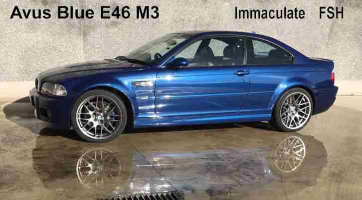 E46 M3 Individual Avus Blue, 71k, FSH,