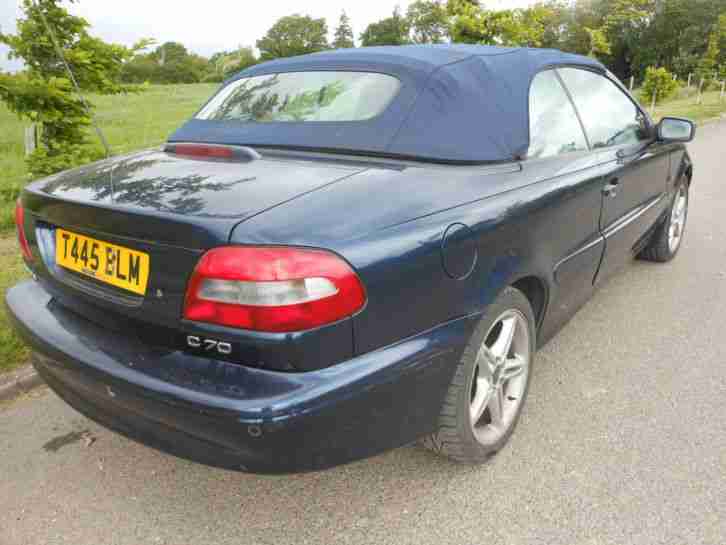 BREAKING 1999T VOLVO C70 CONVERTIBLE 2.4lpt GT AUTO NAUTIC BLUE LIGHT BEIGE LTHR