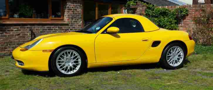 Beautiful yellow Porsche Boxster inc hard top, lots of extras, private reg inc.