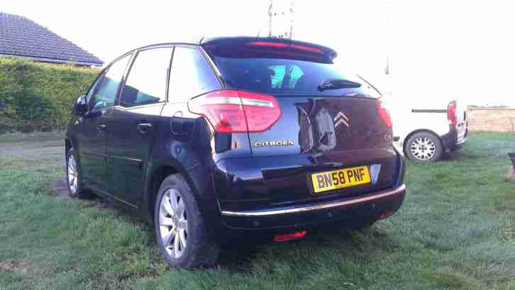 Black Citroen C4 Picasso Exclusive 1.6HDI Auto 62,500m '58 plate VGC for year