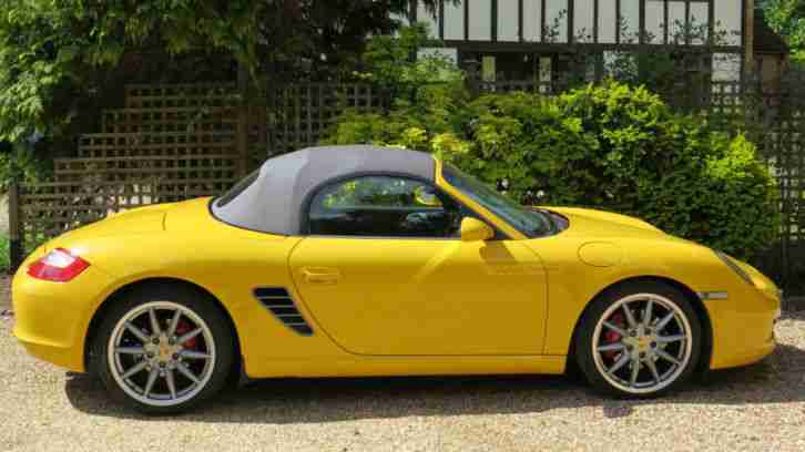 Boxster S 3.4 in Speed Yellow. PASM car with (S BOXR) number plate included.