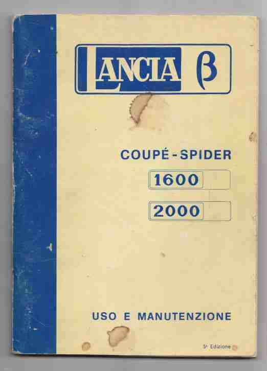 CC755 AUTOMOBILISMO LANCIA B COUPE' SPIDER 1600 2000