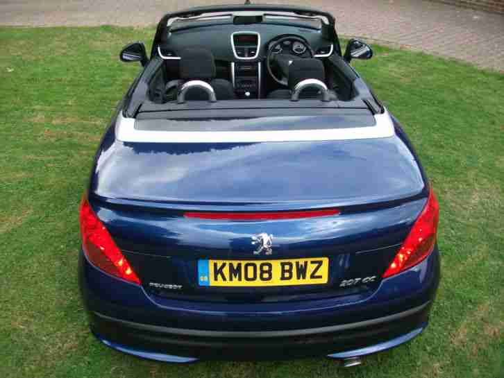CONVERTIBLE Peugeot 207 CC 1.6 16V GT 2008 08 REG HPI CLEAR Approved used car.