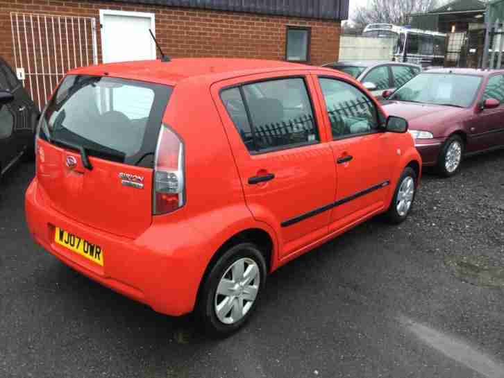 DAIHATSU SIRION 1.0 S 2007 BRIGHT RED 5 DOOR 37,000 MILES FSH MOT 12/2017