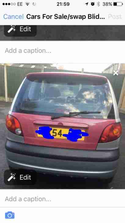 Daewoo Matiz 1.0 , Girly Pink & Silver , Perfect First Car , Cheap Insurance