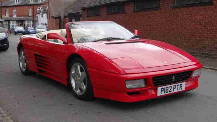 FERRARI 348 Spider, 1997 'P' Reg, Red/Cream, BlackHood, 19000miles FSH - Perfect