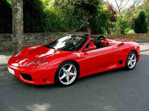 FERRARI 360 SPIDER TO HIRE FOR WEDDING OR PROM IN RED OR BLUE (NOT SELF DRIVE)