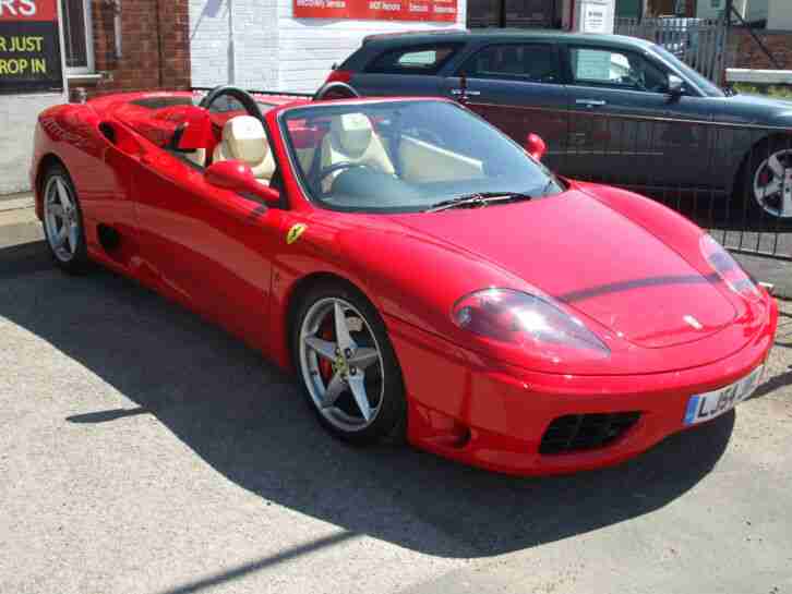 FERRARI 360 SPIDER TO HIRE FOR WEDDING OR PROM IN RED OR BLUE (NOT SELF DRIVE)