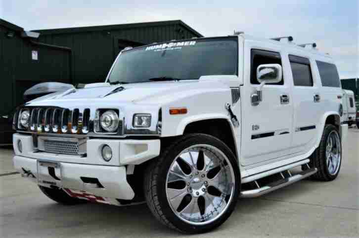 FRESH IMPORT HUMMER H2 CHROME PACK 6.0 V8 AUTOMATIC WHITE 7 SEATER