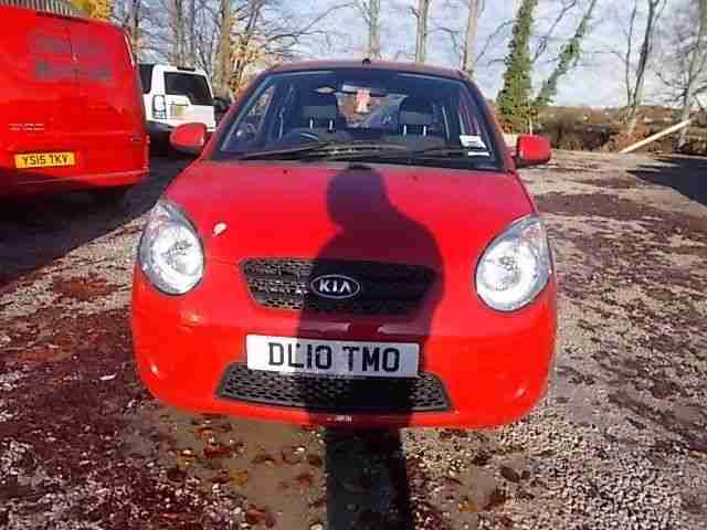 KIA PICANTO 2010 RED 1.1 PETROL MANUAL 34K REAR END DAMAGED REPAIRABLE SALVAGE