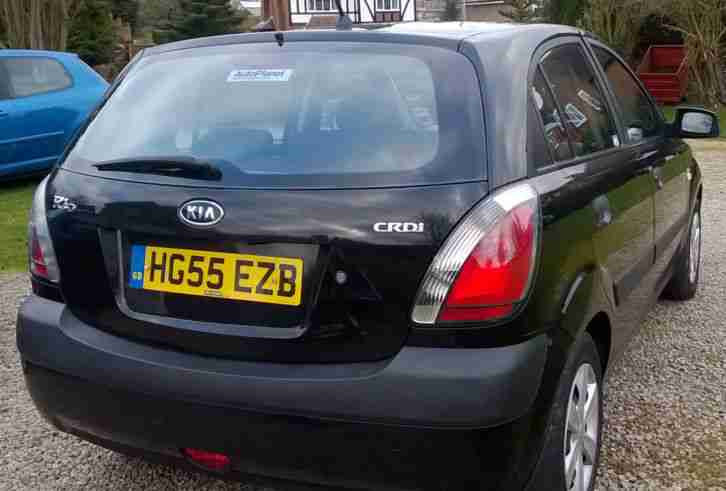 KIA RIO 2 1.5CRDi 5dr - Black - 12mnths MOT - 2005 "55" plate / £110 Road TAX