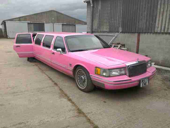 LINCOLN TOWN CAR 120 stretch limousine limo pink American