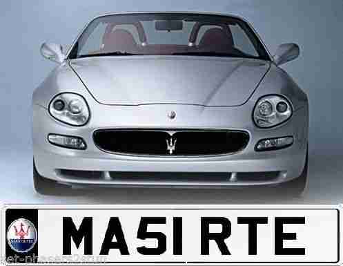 MA51RTE number plate for your Maserati