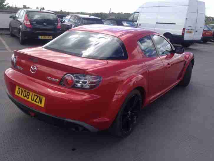 MAZDA RX-8 192 PS RED 2008 SPARES OR REPAIR SALVAGE STARTS DRIVES CAT C
