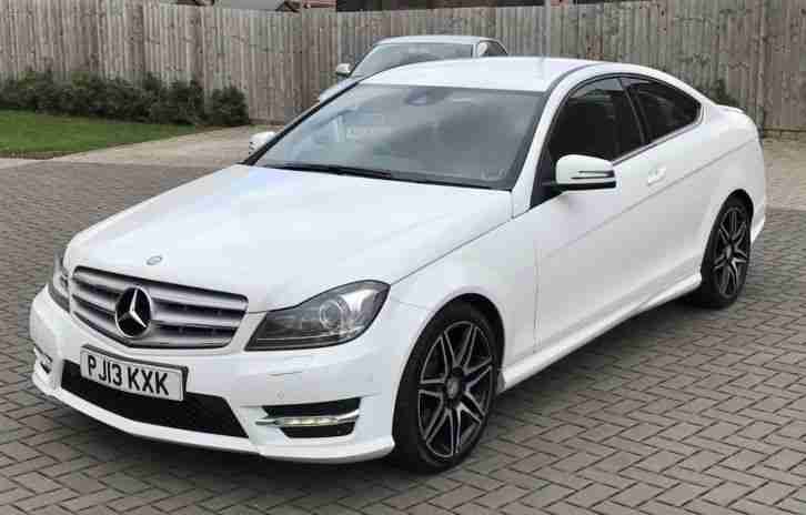 MERCEDES-BENZ C CLASS COUPE C220 AMG SPORT PLUS + 2013 CDI WHITE AUTO 40K