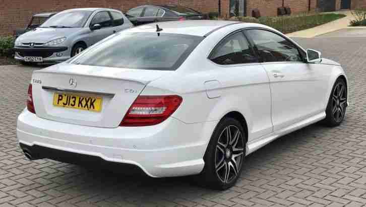MERCEDES-BENZ C CLASS COUPE C220 AMG SPORT PLUS + 2013 CDI WHITE AUTO 40K