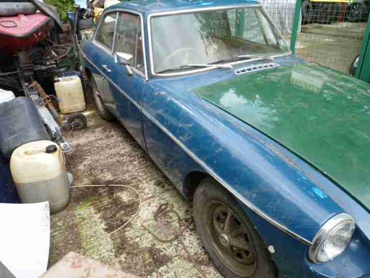 MGB GT TEAL BLUE "K" reg. HISTORIC Road Tax.1972. BARN FIND.