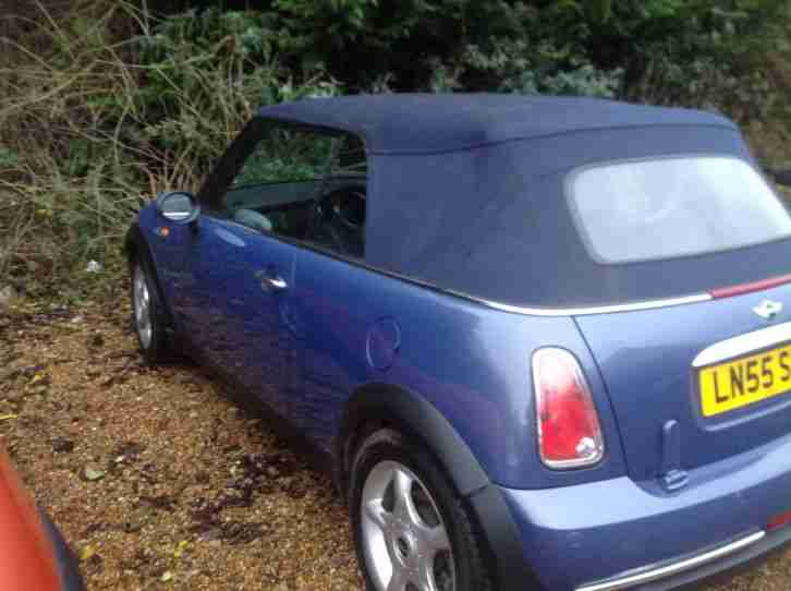 MINI COOPER AUTO BLUE CABRIOLET SAT NAV LEATHER 55 plate px poss up or down
