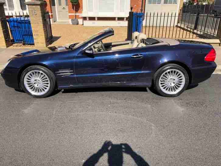 Mercedes Benz SL500 V8 R230 Tanzanite Blue Cream leather SL Class 500