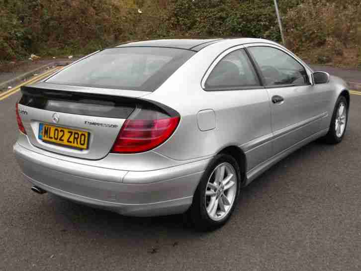 Mercedes C200 Kompressor coupe 3 door silver 2002 (02)