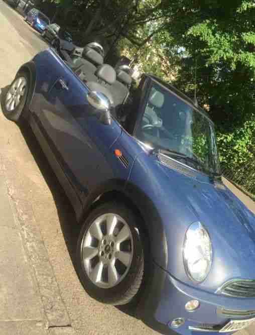 Mini Cooper Convertible 1600cc Metallic Blue, Manual Transmission, New MOT