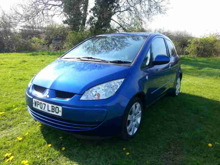 Mitsubishi Colt blue. Mitsubishi car from United Kingdom