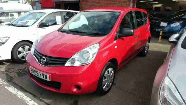 NISSAN NOTE 1.4 VISIA BRIGHT RED 80K MILES 2 KEYS HISTORY 2 PREV OWNERS 2009
