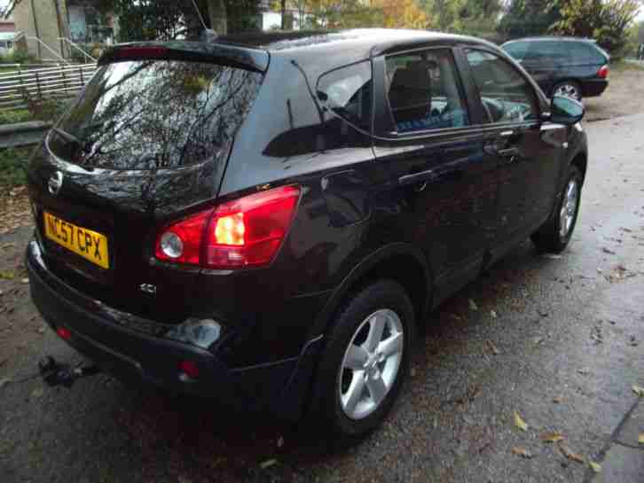 NISSAN QASHQAI VISIA 1.5 DCI. T/DIESEL. 5 DOOR. 2007.57. BLACK. ONLY 58000 MLS.