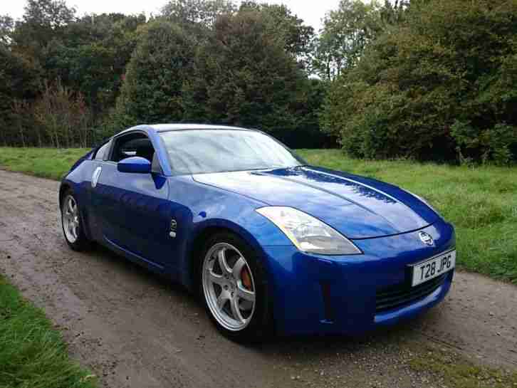Nissan 350Z GT UK 2004 54 69k Blue Black Leather RAYS Alloys 6 month Warranty