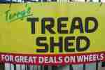 PART WORN TYRES AT TERRY'S TREAD SHED. CAR