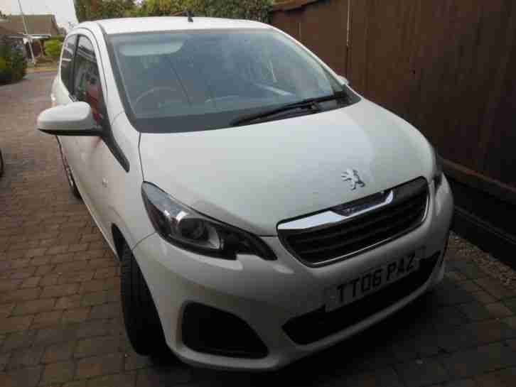 PEUGEOT 108 2015 (SEPT) ACTIVE.WHITE 5 DOOR .VERY LOW MILEAGE.