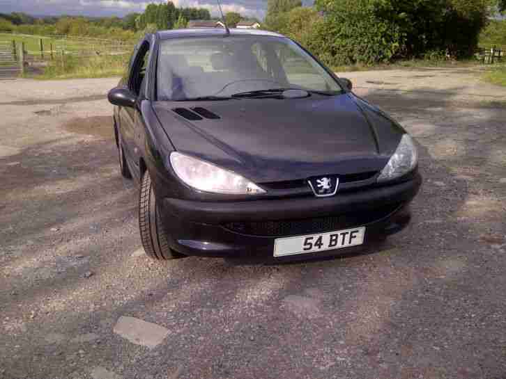 PEUGEOT 206 1.4 HDI, S TD BLACK a/c,(ONE LADY OWNER FROM NEW) 61000 MILES F.S.H.