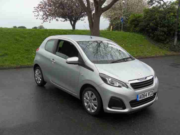 Peugeot 108 Active, 64 reg 2014, Silver, 3 door hatchback, 1.0cc Petrol, Manual