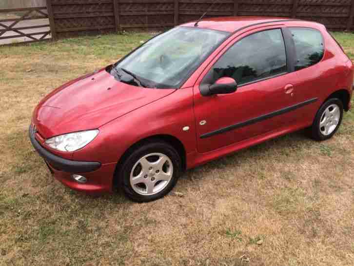 206 zest red 1.4 petrol 3 door clean