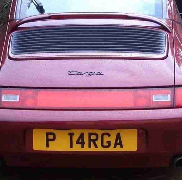 Porsche 911 Targa Number plate for sale