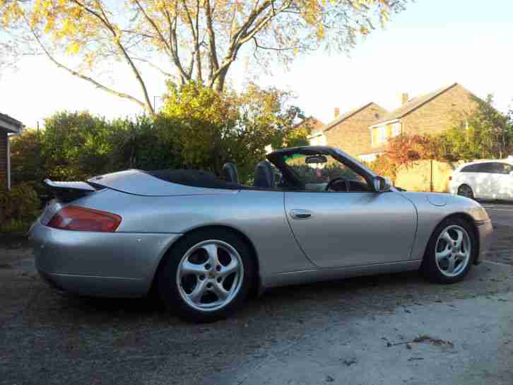 Porsche 911 convertible 113K SILVER and black leather 1998 S reg. LOW RESERVE