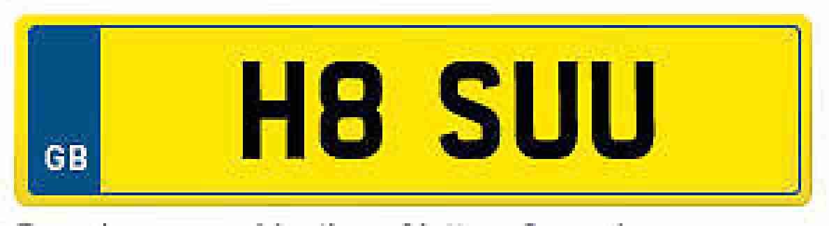 Private Registration Plate **H8 SUU**