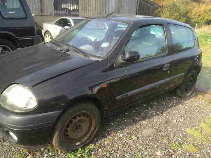 RENAULT CLIO ALIZE 1.4 3 DOOR BLACK 2001 X-REG SPARE OR REPAIR STARTS & RUNS