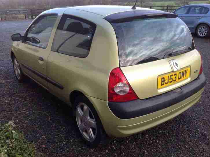 RENAULT CLIO DYNAM BILLABONG GREEN 53 PLATE 3dr 1.4 75000 MILES MOT AUGUST 2015