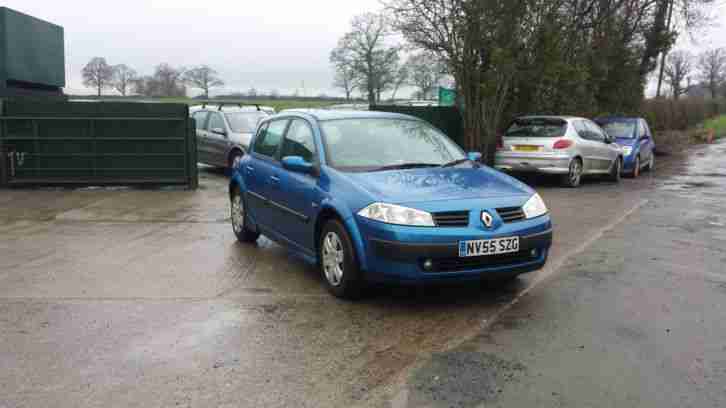 RENAULT MEGANE EXPRESSION 1.6 VVT 16V BLUE 55 REG 5 SPEED CHEAP CAR £1275