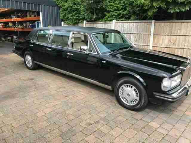 ROLLS ROYCE 6 DOOR SILVER SPIRIT 11 FUNERAL LIMOUSINE HEARSE IN BLACK