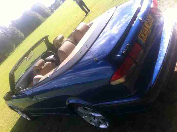 SAAB 9-3 SE TURBO CONVERTIBLE SOFT TOP CABRIOLET AERO ALLOYS BLUE 12 MOT TAX