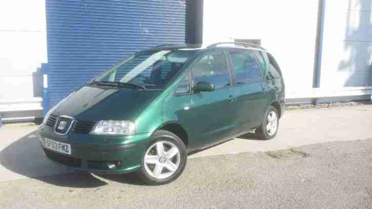 SEAT ALHAMBRA SE TDI 130 7 SEATER 1.9 DIESEL 6 SPEED MANUAL 2003 GREEN