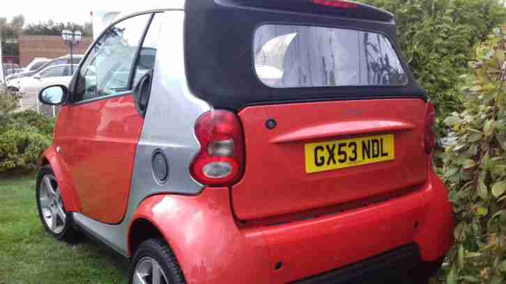 SMART CITY PULSE 61 SEMI-AUTO 2003 53 REG CABRIOLET 77k AUG 17 MOT ONLY £30 TAX!